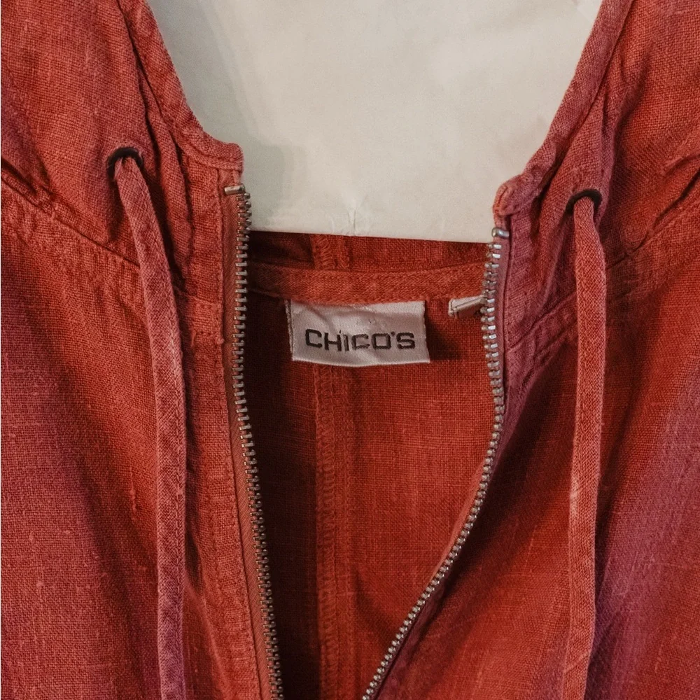 Chico's Crimson Hooded Jacket - Picture 2 of 3